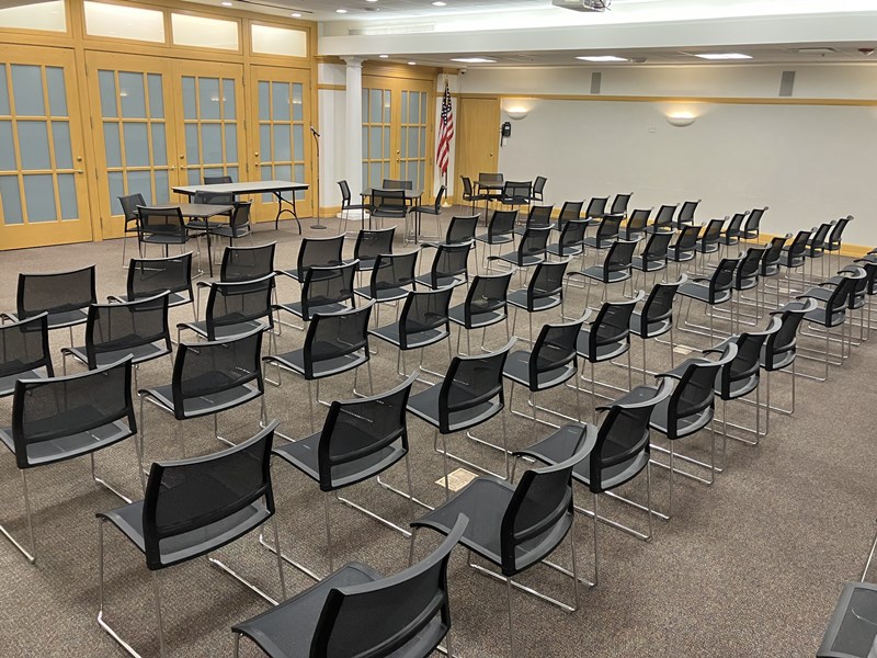 First Floor meeting room with chairs set up