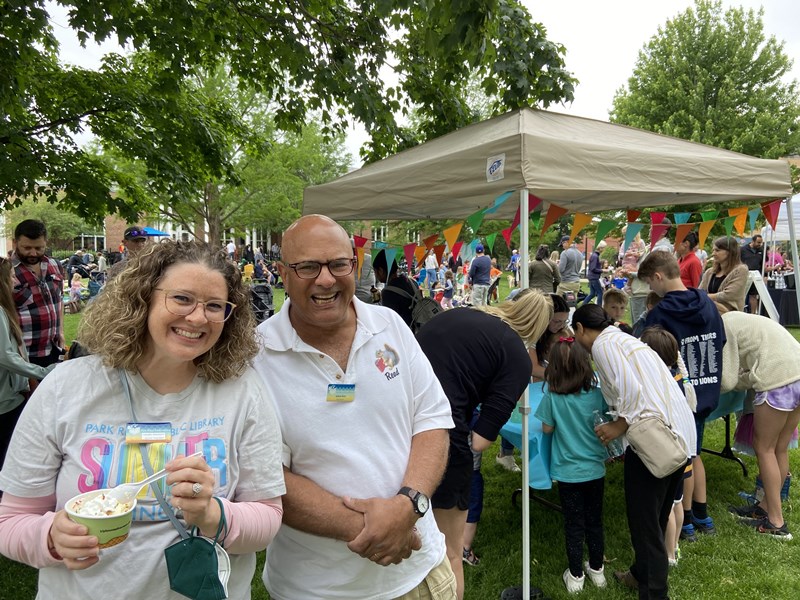 people at a summer event outside